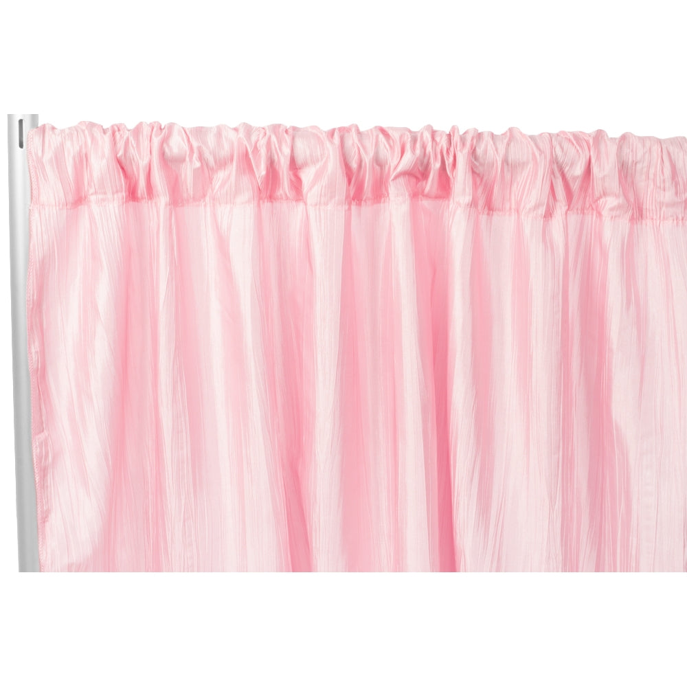 Accordion Crinkle Taffeta 10ft H x 54" W Drape/Backdrop Panel - Pink - CV Linens