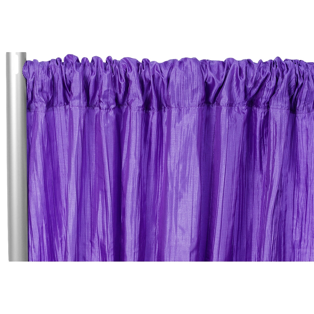 Accordion Crinkle Taffeta 10ft H x 54" W Drape/Backdrop Panel - Purple - CV Linens