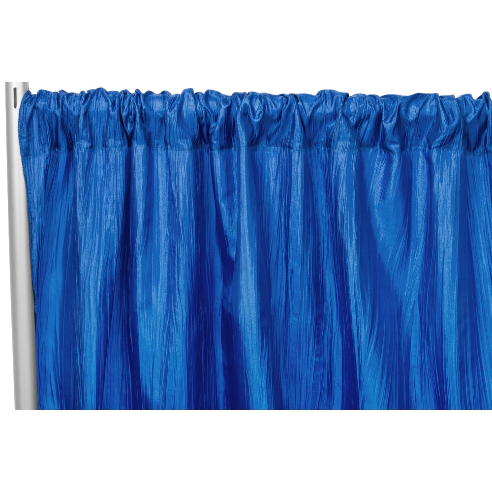 Accordion Crinkle Taffeta 10ft H x 54" W Drape/Backdrop Panel - Royal Blue - CV Linens