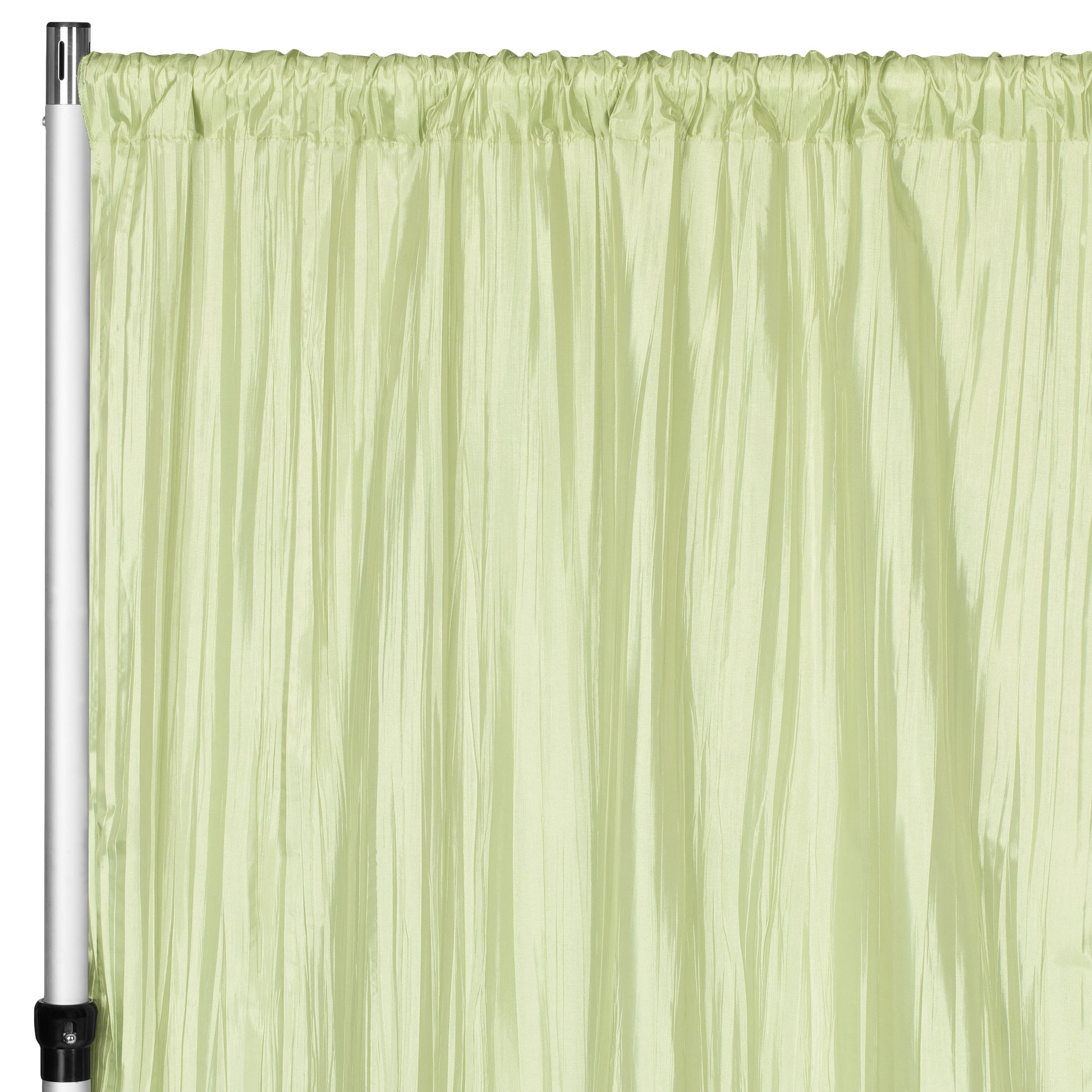 Accordion Crinkle Taffeta 10ft H x 54" W Drape/Backdrop Panel - Sage Green - CV Linens