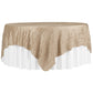 Accordion Crinkle Taffeta Table Overlay Topper 85"x85" Square  - Champagne - CV Linens