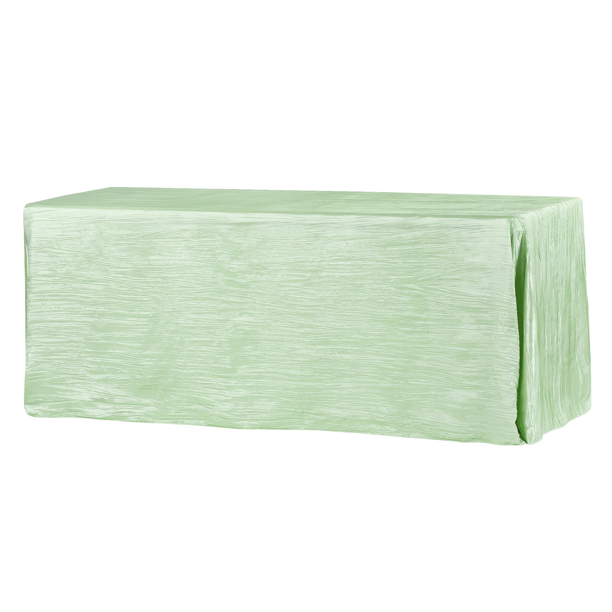 Accordion Crinkle Taffeta 90"x156" Rectangular Tablecloth - Mint Green - CV Linens