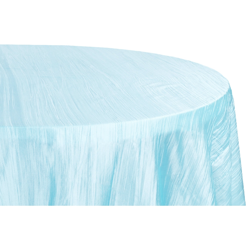 Accordion Crinkle Taffeta 120" Round Tablecloth - Baby Blue - CV Linens