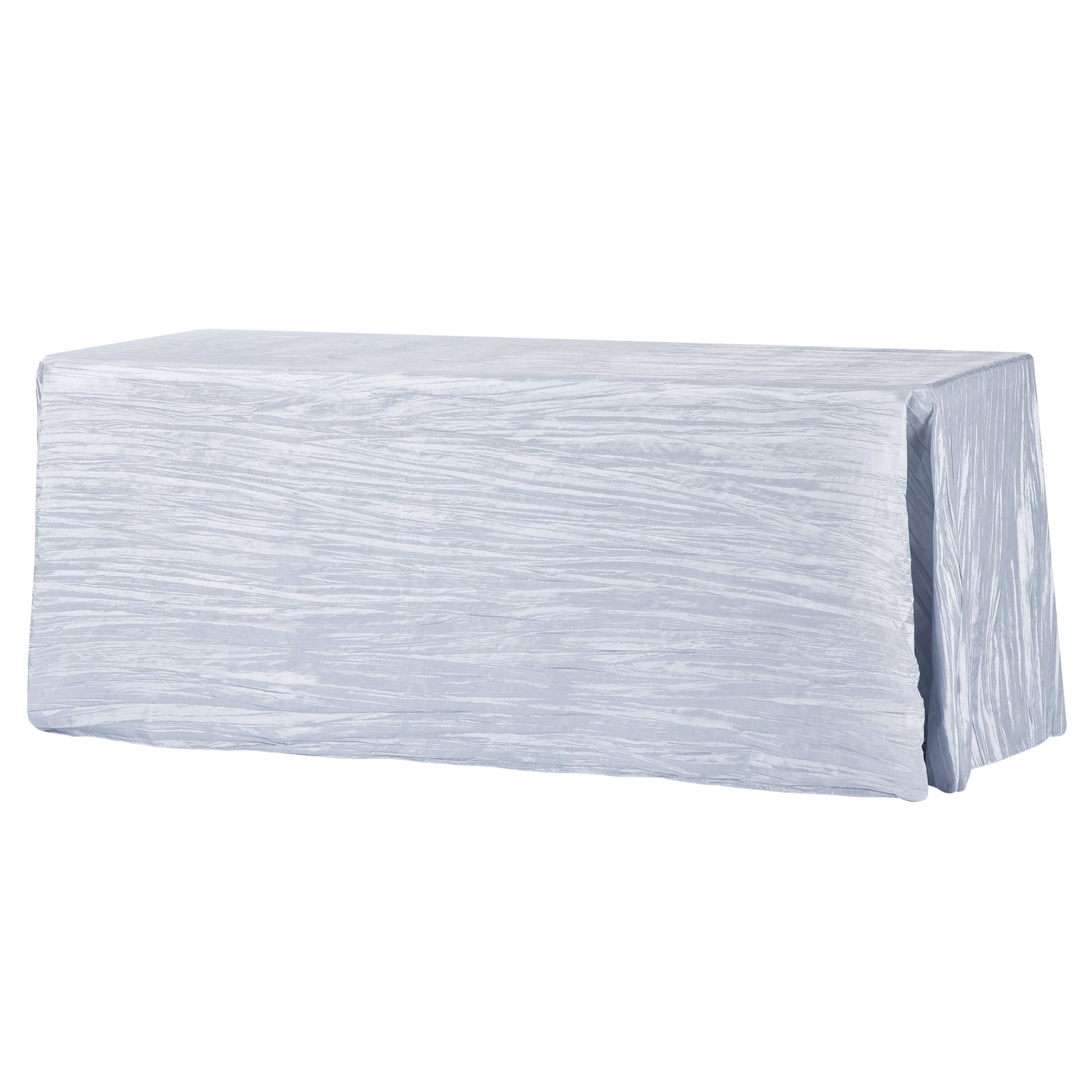 Accordion Crinkle Taffeta 90"x132" Rectangular Tablecloth - Dusty Blue - CV Linens
