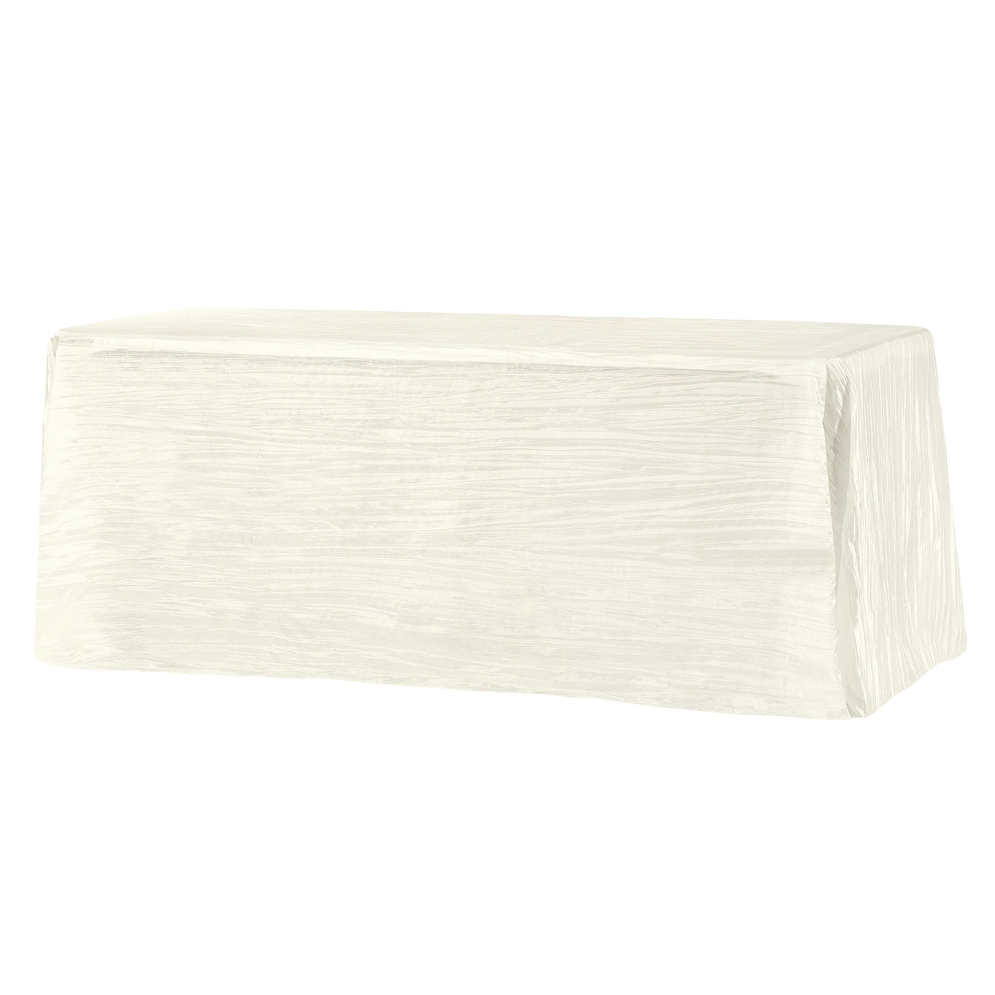 Accordion Crinkle Taffeta 90"x132" Rectangular Tablecloth - Ivory - CV Linens