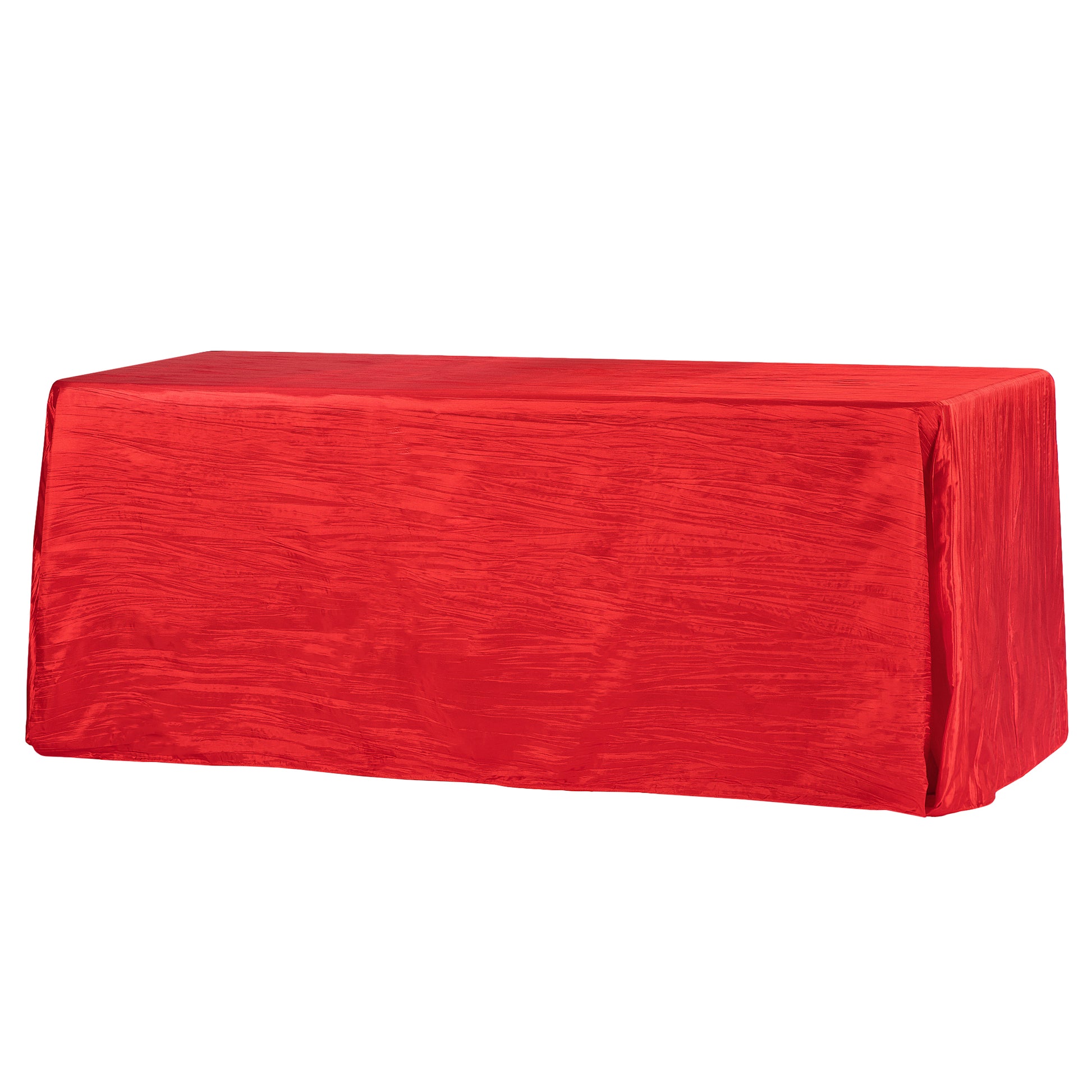 Accordion Crinkle Taffeta 90"x132" Rectangular Tablecloth - Red - CV Linens
