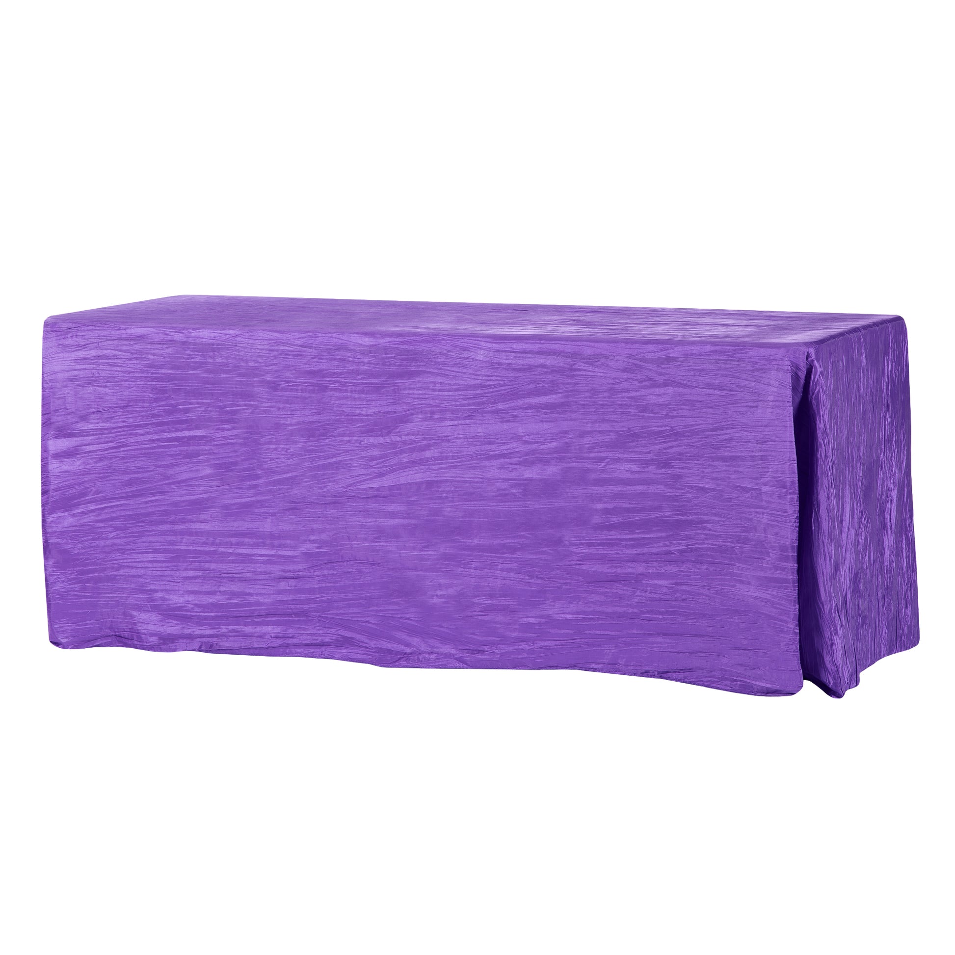 Accordion Crinkle Taffeta 90"x156" Rectangular Tablecloth - Purple - CV Linens