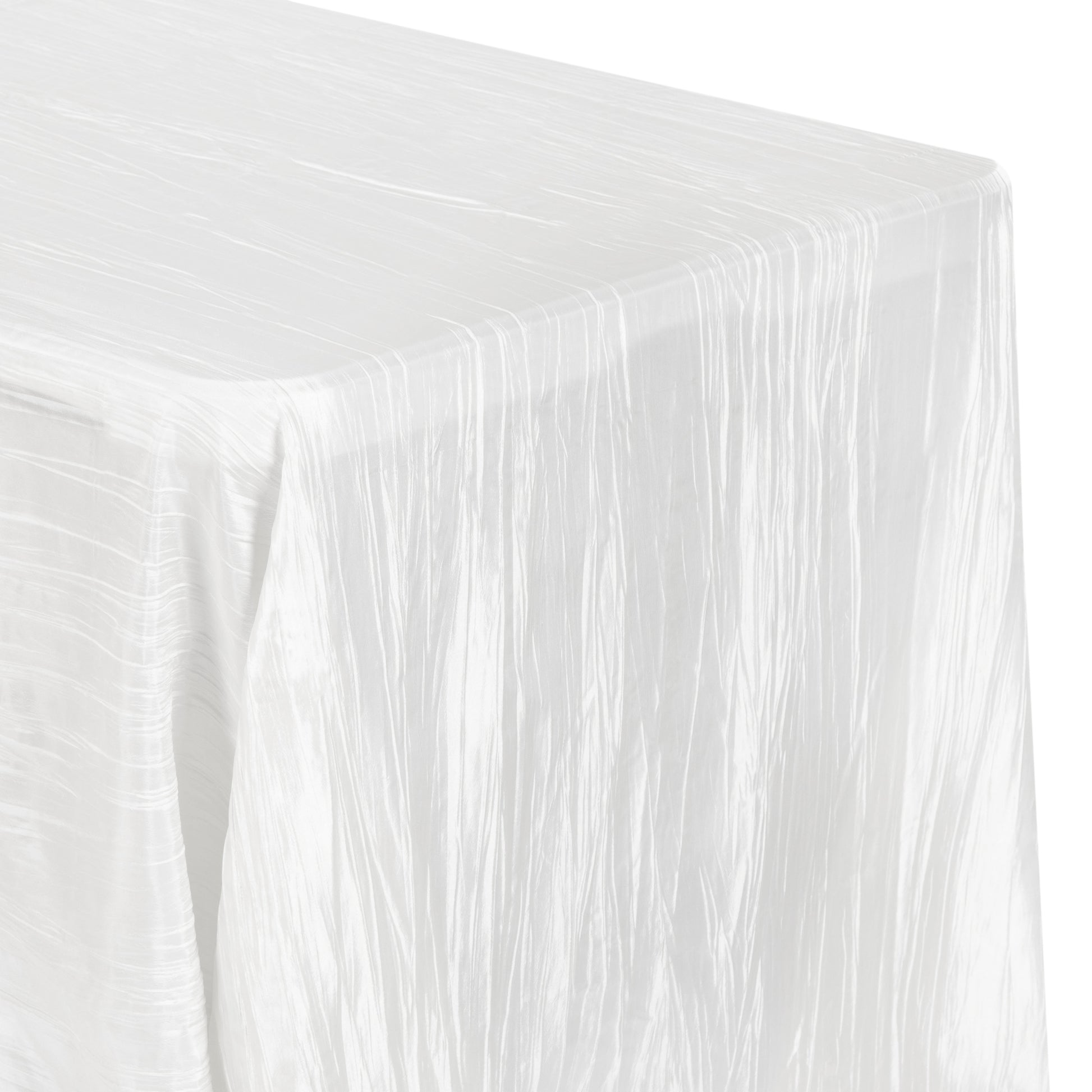 Accordion Crinkle Taffeta 90"x156" Rectangular Tablecloth - White - CV Linens