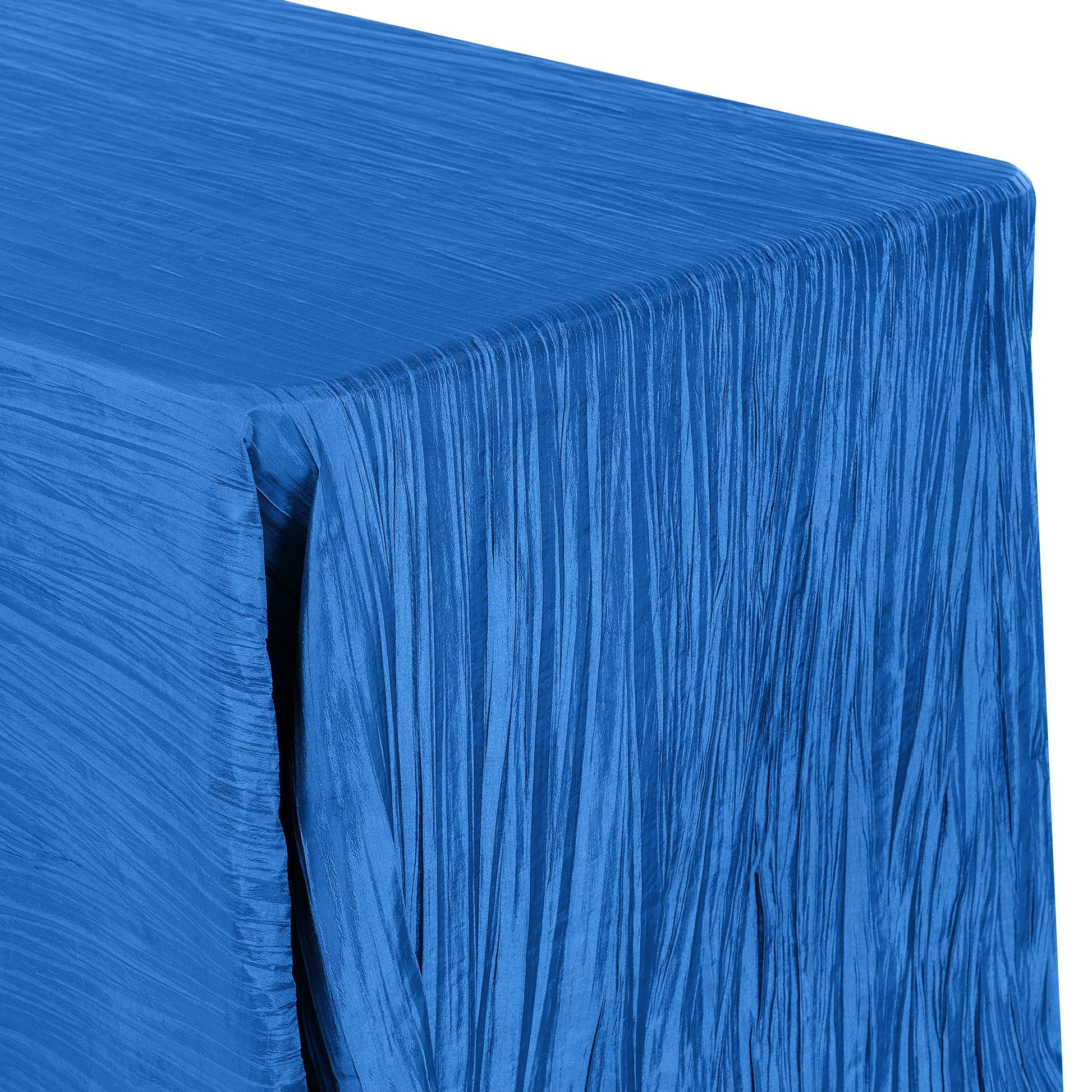 Accordion Crinkle Taffeta 90"x156" Rectangular Tablecloth - Royal Blue - CV Linens