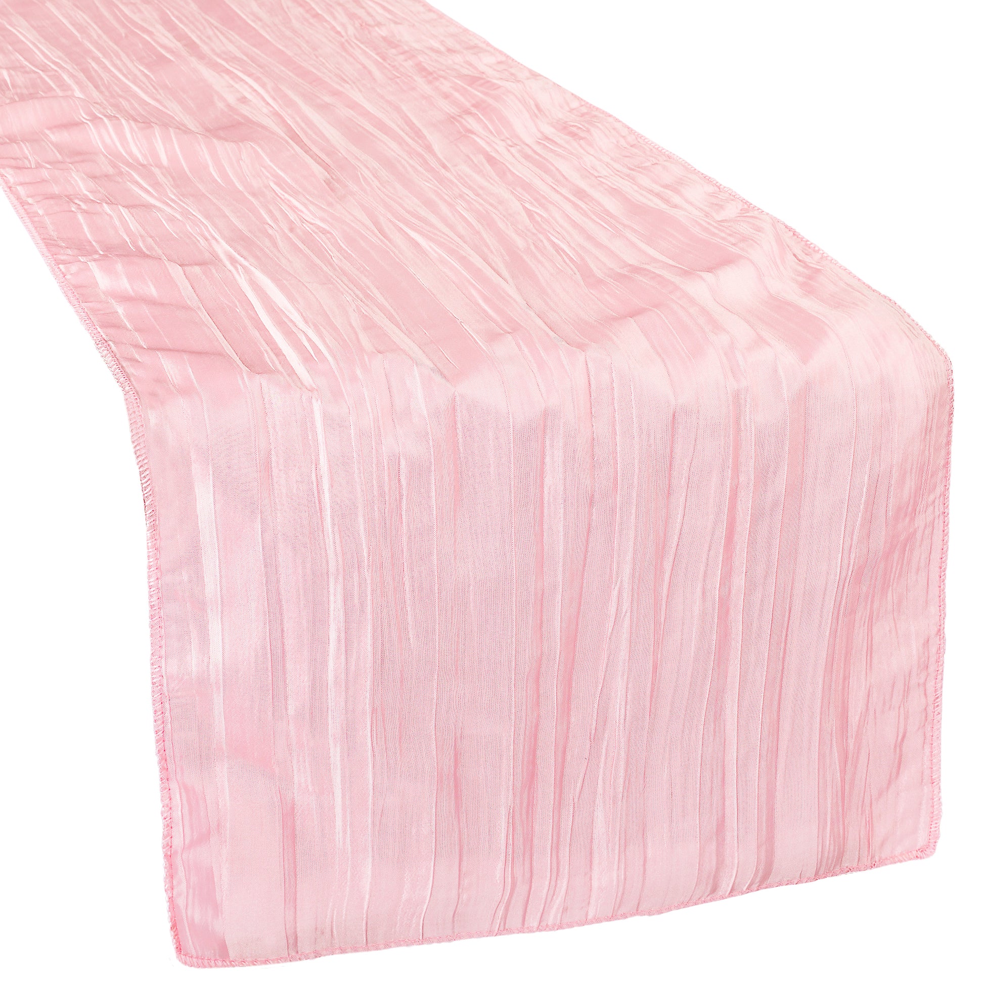 Accordion Crinkle Taffeta Table Runner - Pink