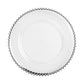 Acrylic Beaded 13" Round Charger Plate - Silver Trim - CV Linens