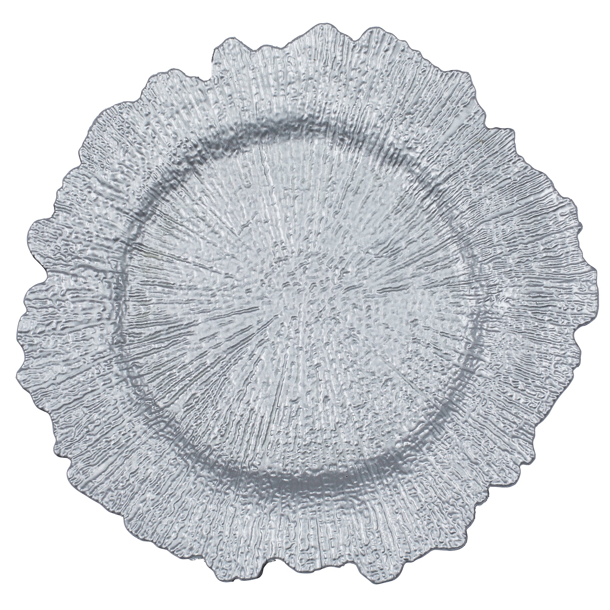 Reef Acrylic Plastic Charger Plate - Silver - CV Linens