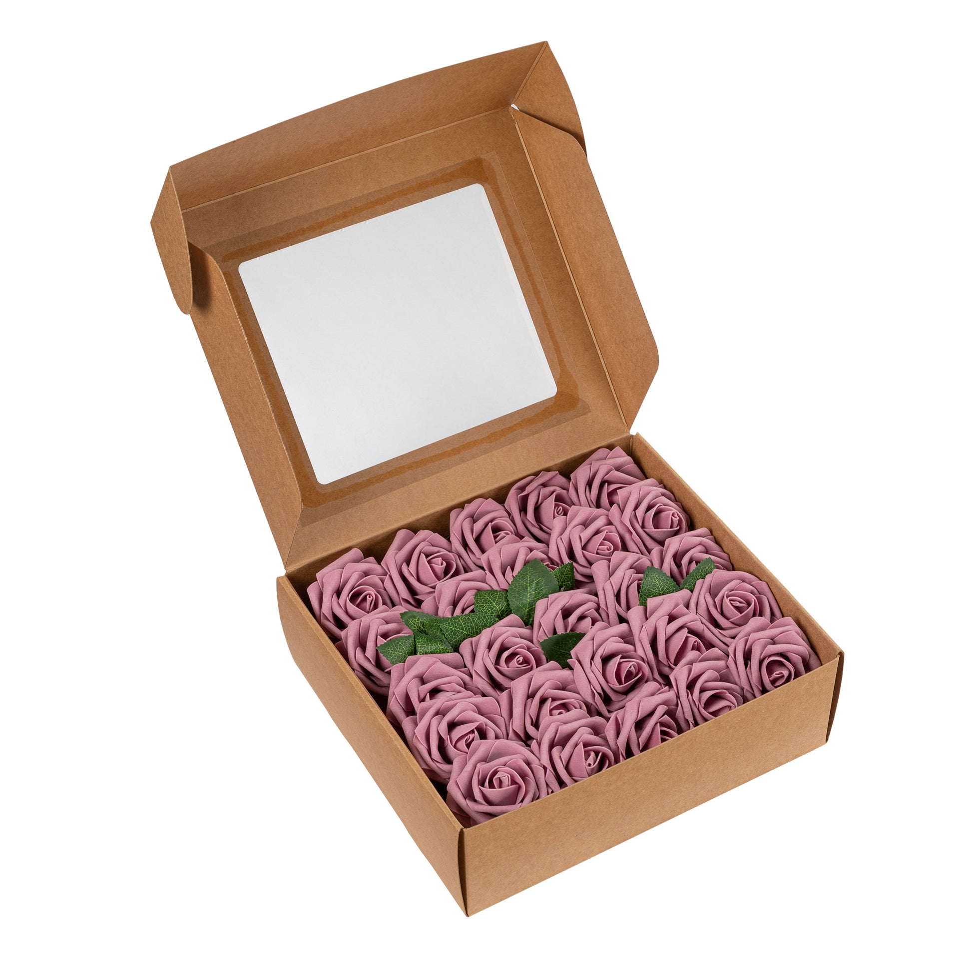 2 Fuchsia Big Rose Paper Craft Flowers - Pack of 12