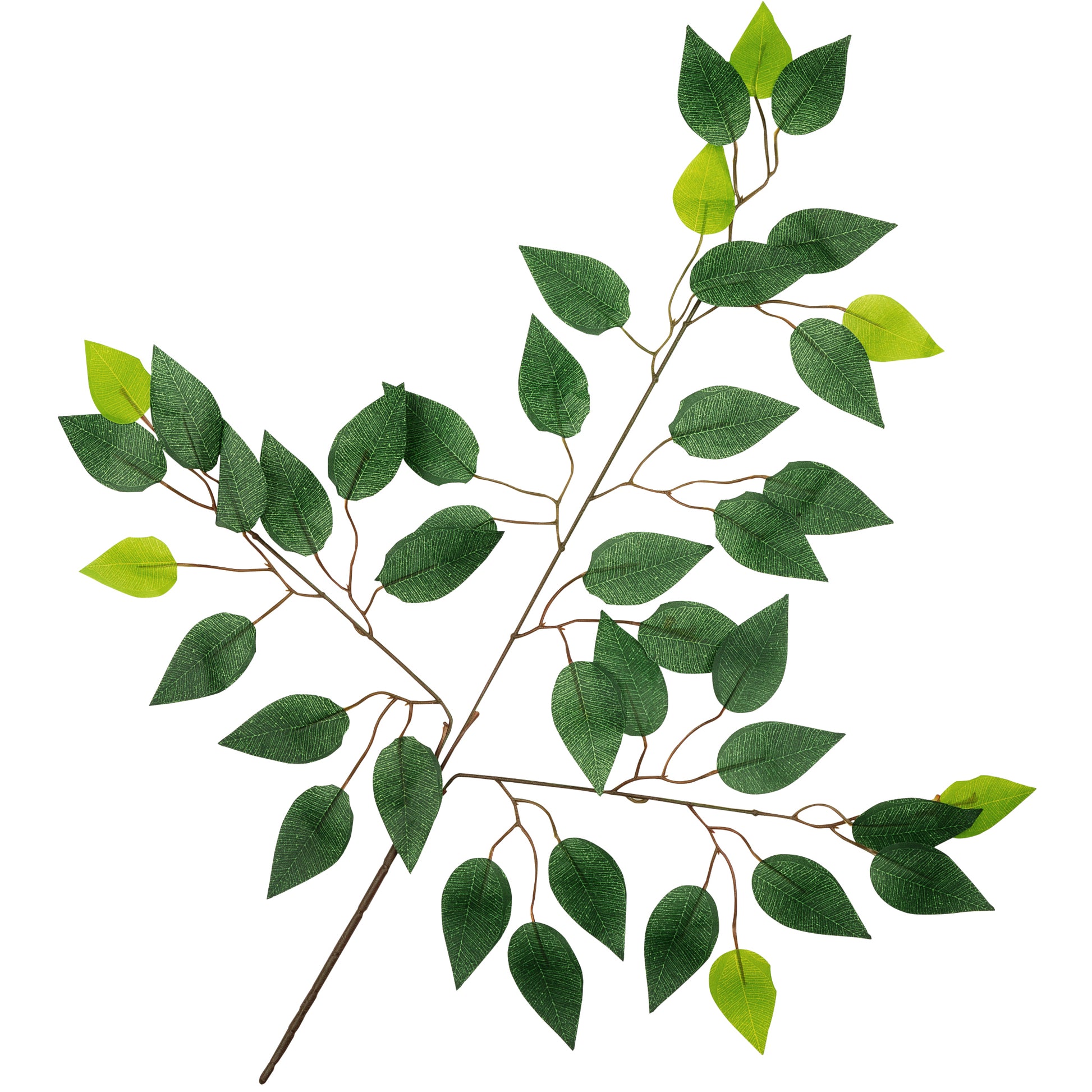 Artificial Silk Ficus Leaf Branches Spray 6 stems Bundle - CV Linens