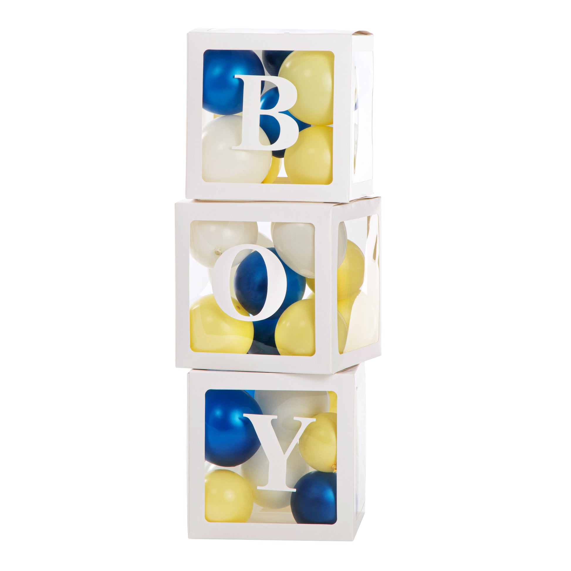BOY Transparent Balloon Boxes (3 pcs) - White - CV Linens