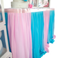 Baby Gender Reveal 14ft Chiffon Table Skirt - Blue Pink