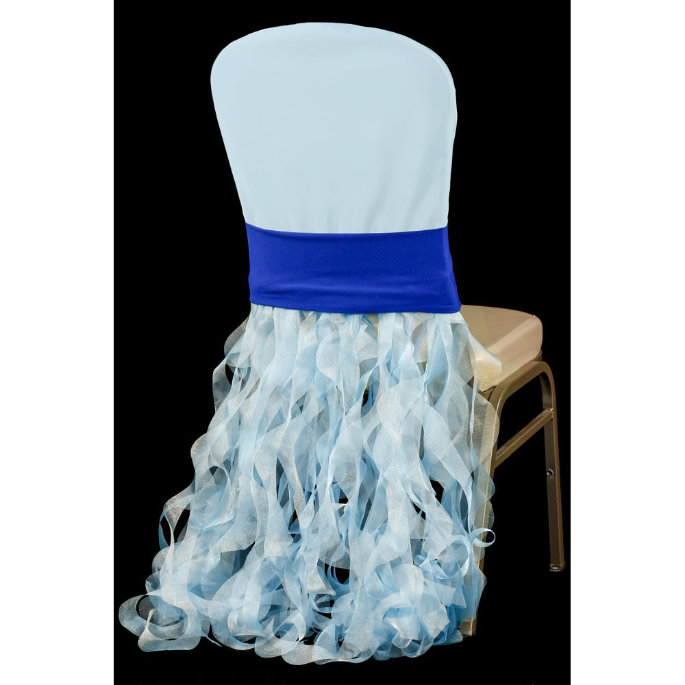 Banquet Curly Willow Lamour Slip Chair Back Cover - Baby Blue - CV Linens