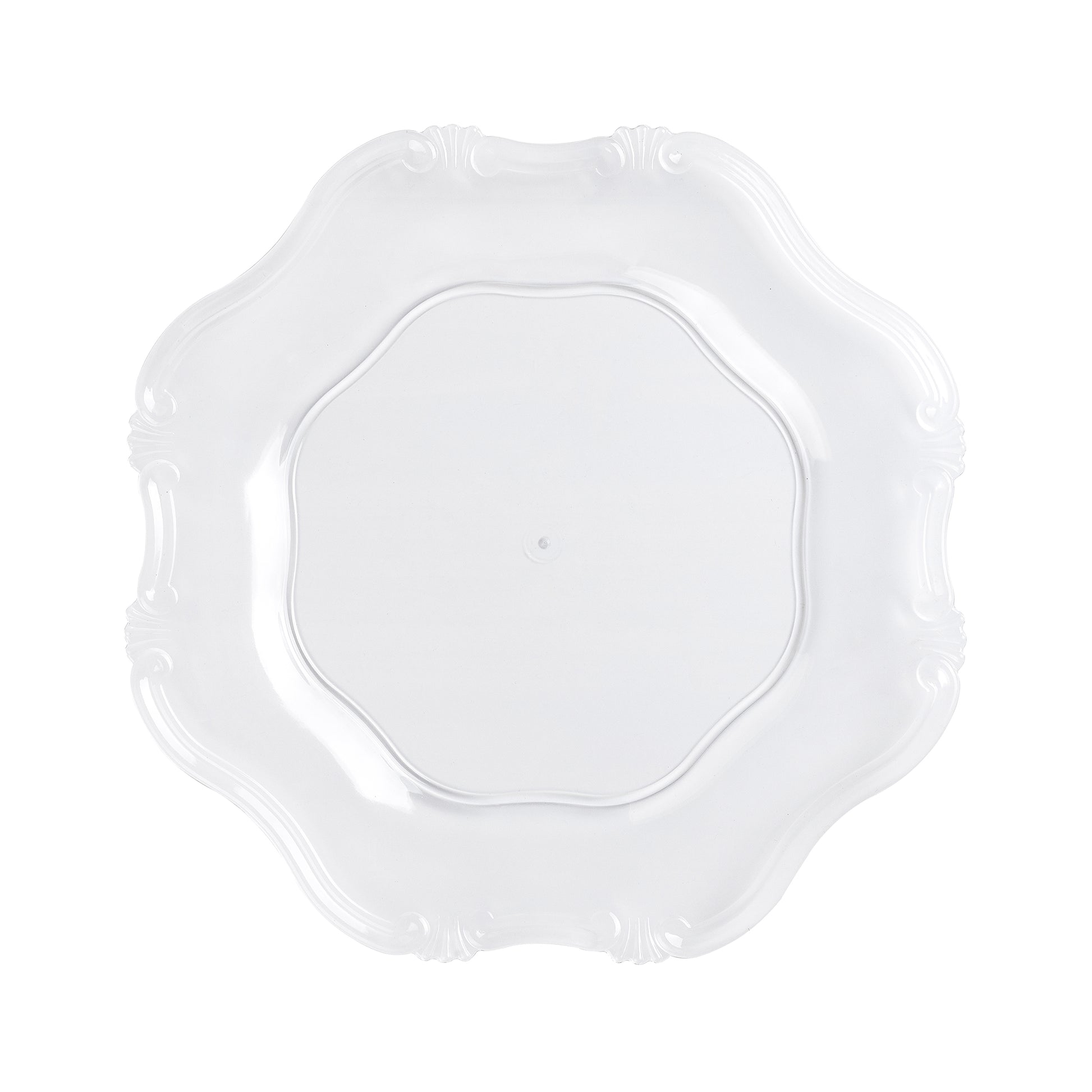 Baroque Round Charger Plate - Clear - CV Linens
