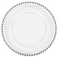 Beaded Glass Charger Plate - Silver trim - CV Linens