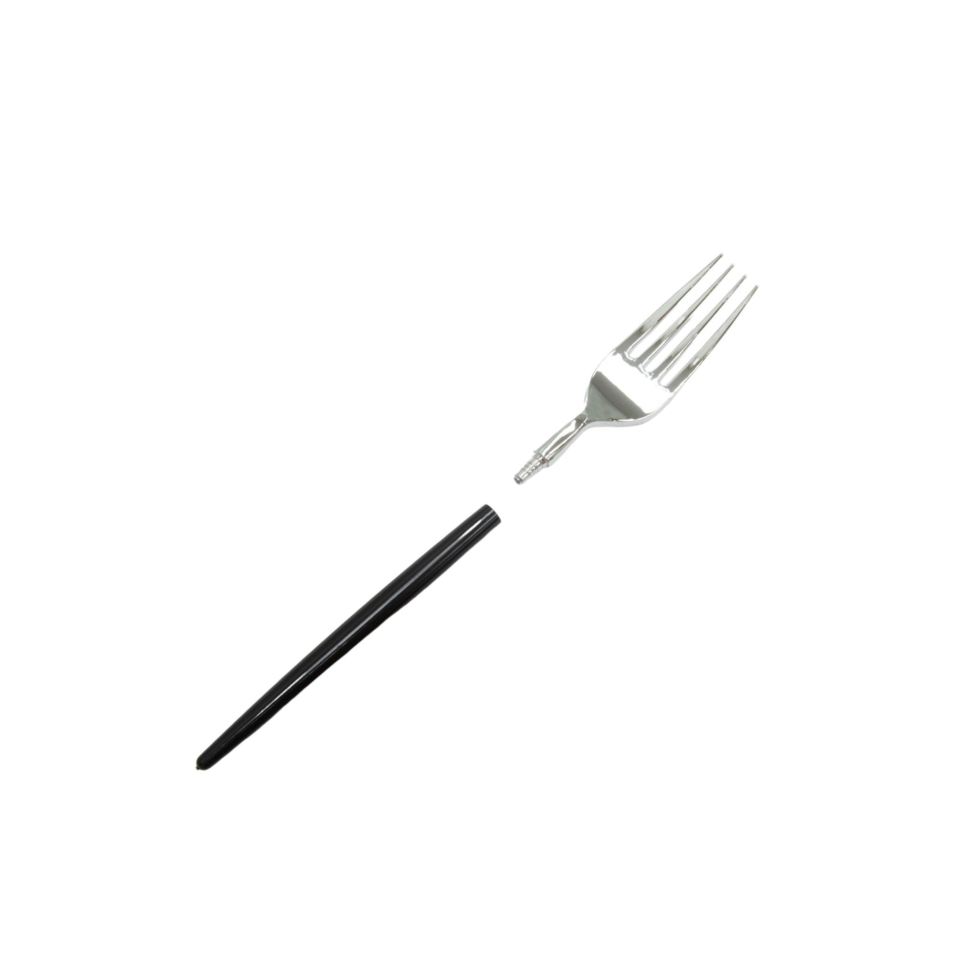 Black Plastic Cutlery Set 60pcs/pk - Silver Mod Collection