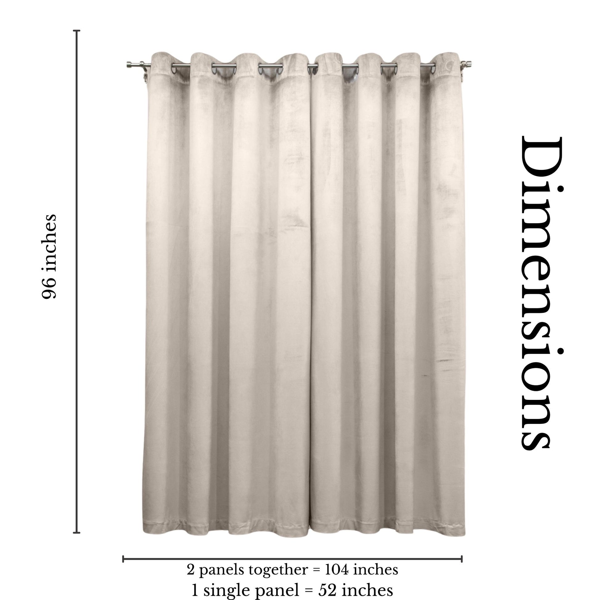 Blackout Velvet Window Curtain Panels (2 pcs) 52"w x 96"h - Champagne