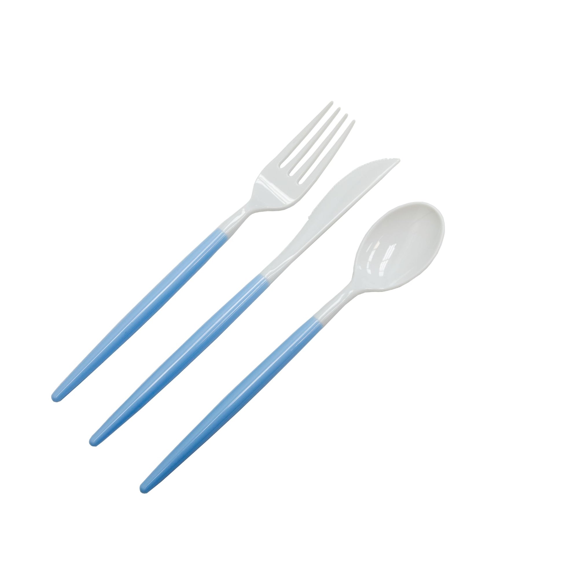 Blue Plastic Cutlery Set 60pcs/pk - White Mod Collection