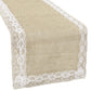 Burlap Lace Table Runner 13"x108" - Natural & White