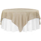 Burlap 90"x90" Square Table Overlay Topper - Natural Tan - CV Linens