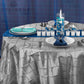 Pintuck 132" Round Tablecloth - Silver - CV Linens