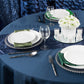 Polyester 120" Round Tablecloth - Navy Blue - CV Linens