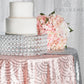 Mermaid Scale Sequin 132" Round Tablecloth - Blush/Rose Gold - CV Linens