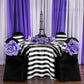 Stripe 132" Satin Round Tablecloth - Black & White - CV Linens