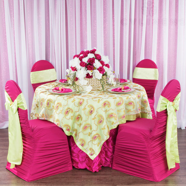 Ruched Fashion Spandex Banquet Chair Cover Fuchsia CV Linens™