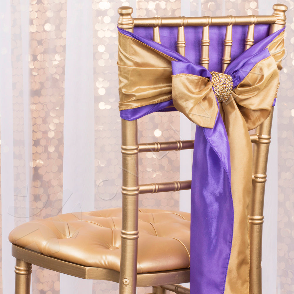 Taffeta Chair Sash/Tie - Gold - CV Linens