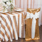 Stripe Glitz Sequin 120" Round Tablecloth - Gold & White - CV Linens