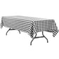 Gingham Checkered Rectangular Polyester Tablecloth 60"x120" - Black & White - CV Linens