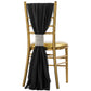 5pcs Pack of Chiffon Chair Sashes/Ties - Black - CV Linens