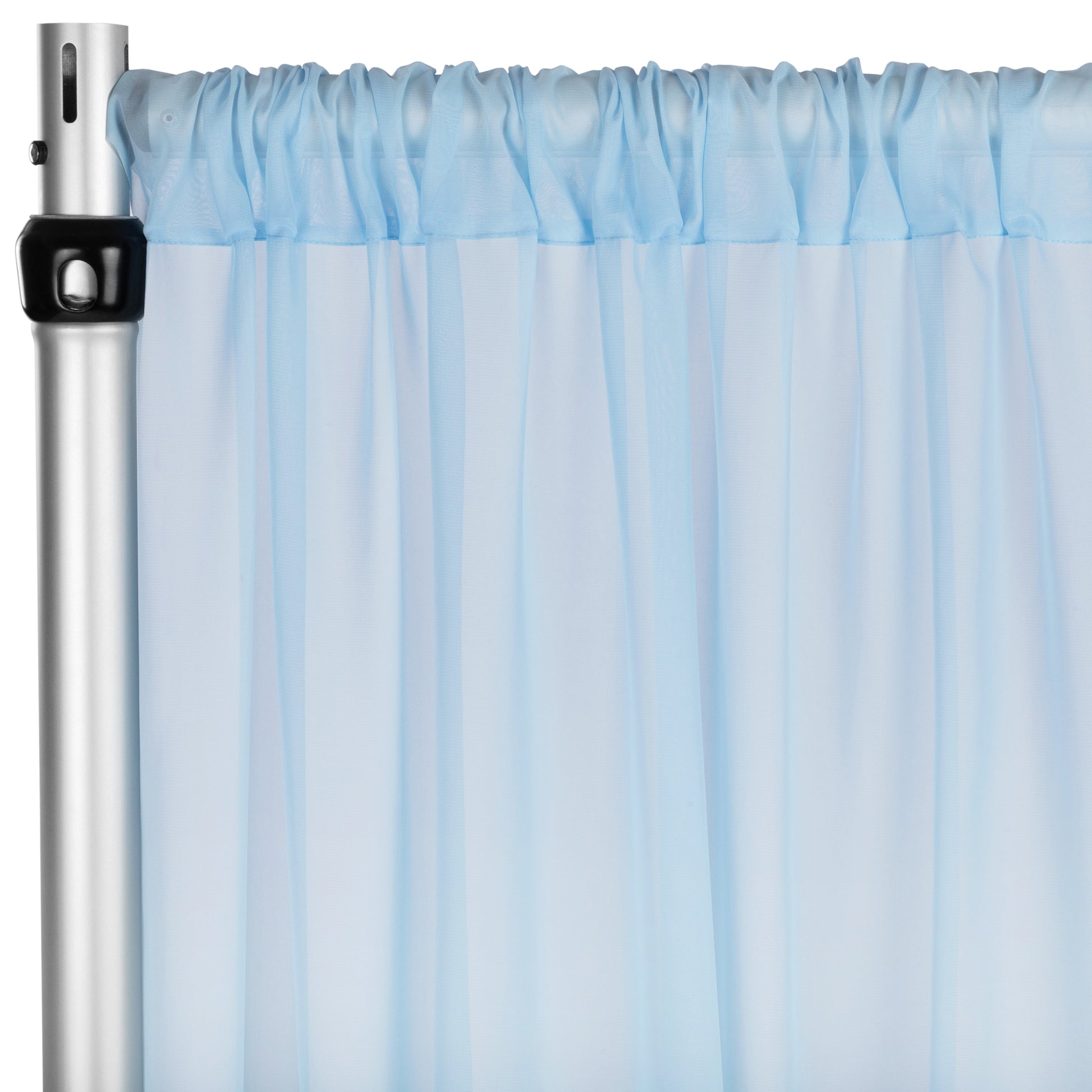 Chiffon Curtain Drape 10ft H x 58" W Panel - Baby Blue - CV Linens