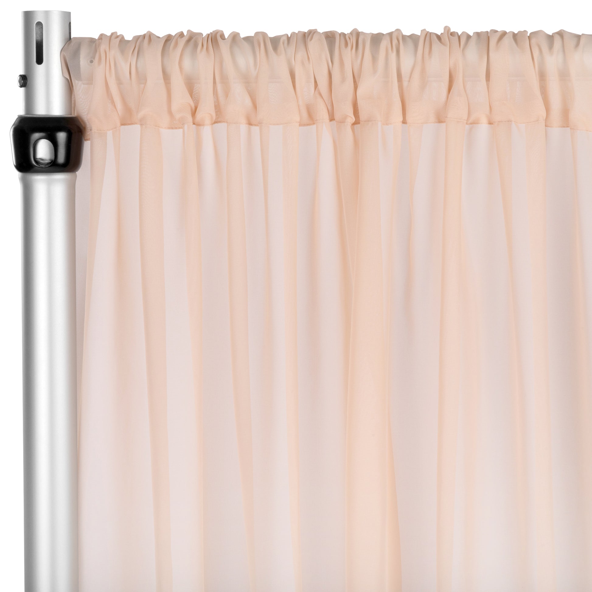 Chiffon Curtain Drape 12ft H x 58" W Panel - Blush/Rose Gold - CV Linens
