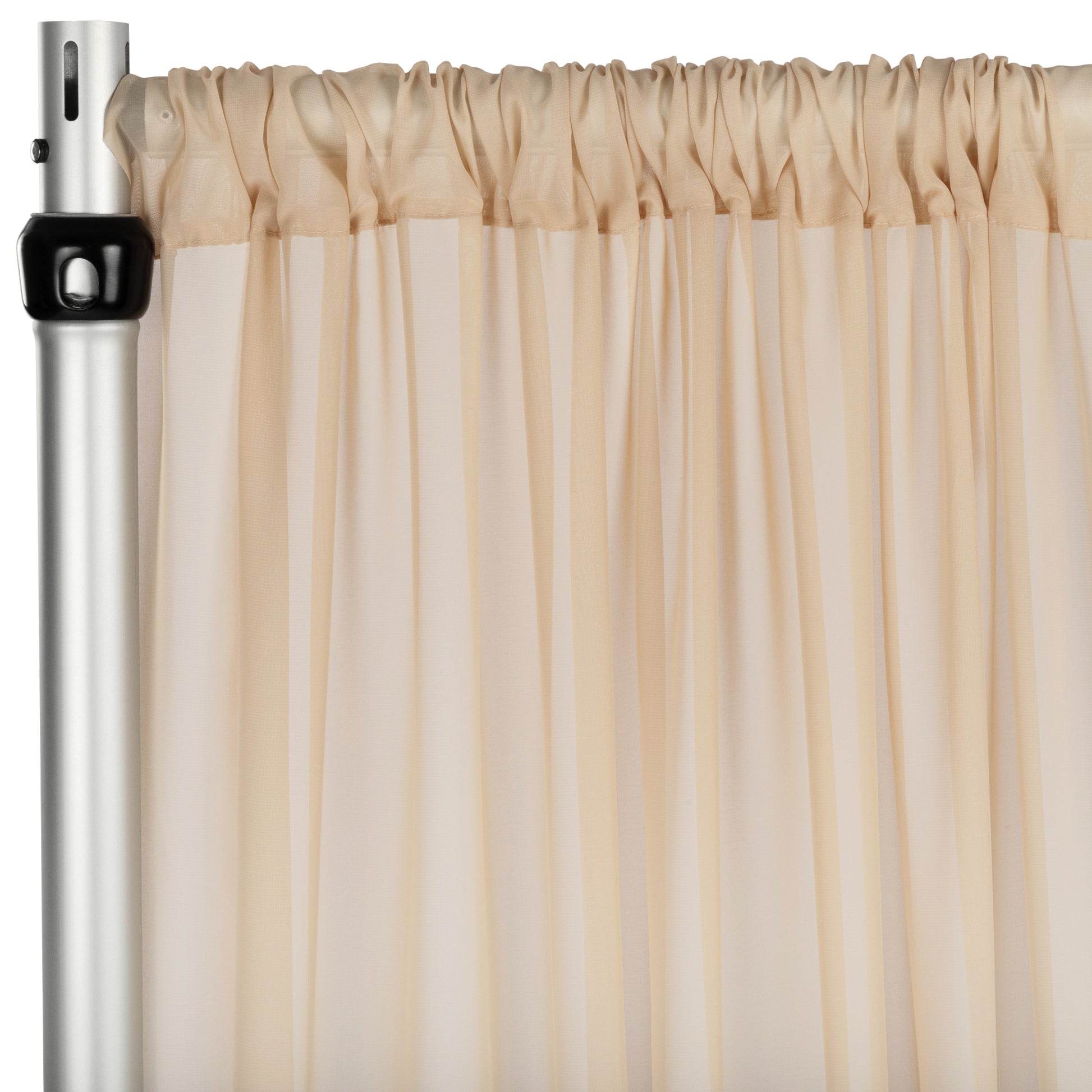 Chiffon Curtain Drape 10ft H x 58" W Panel - Champagne - CV Linens