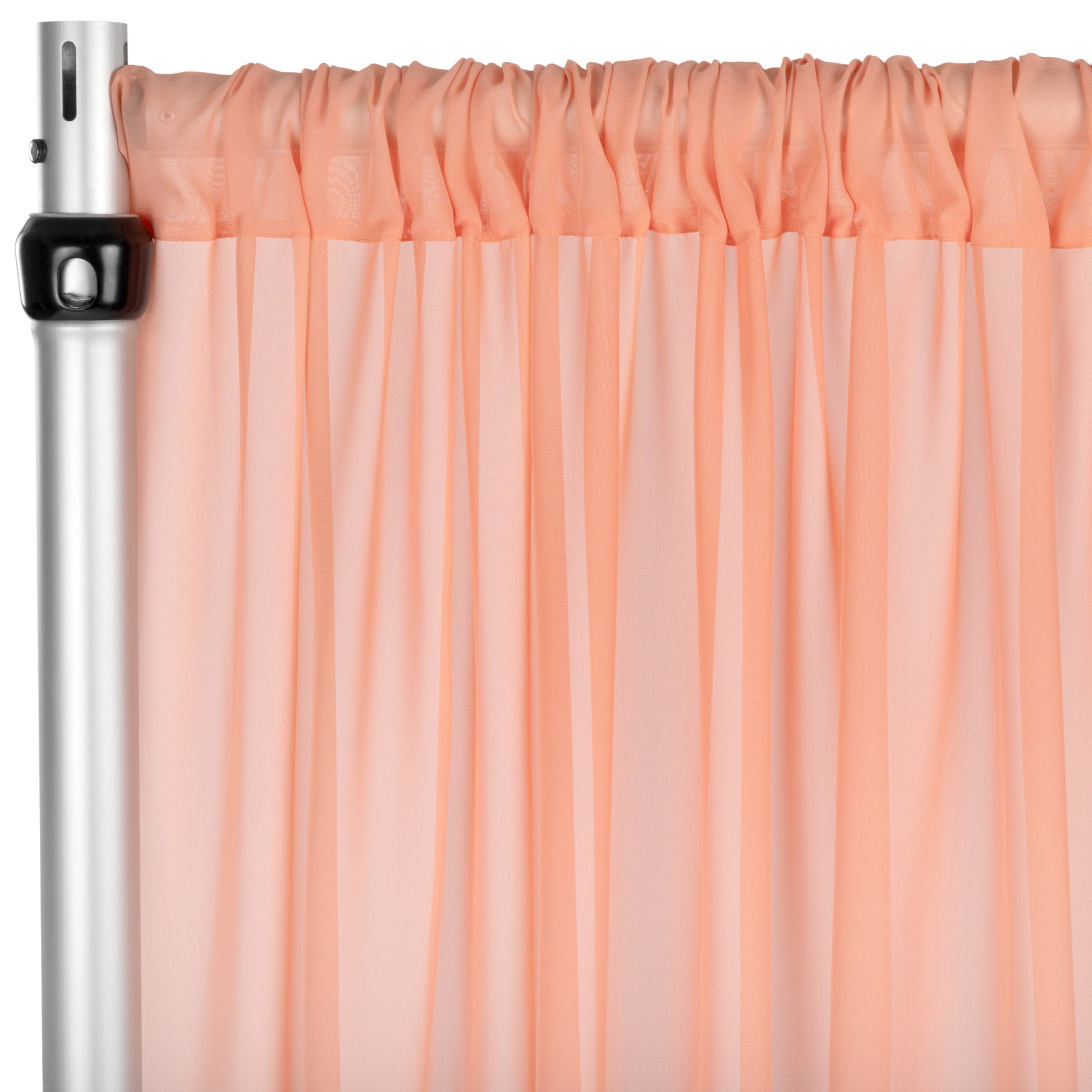 Chiffon Curtain Drape 10ft H x 58" W Panel - Coral - CV Linens