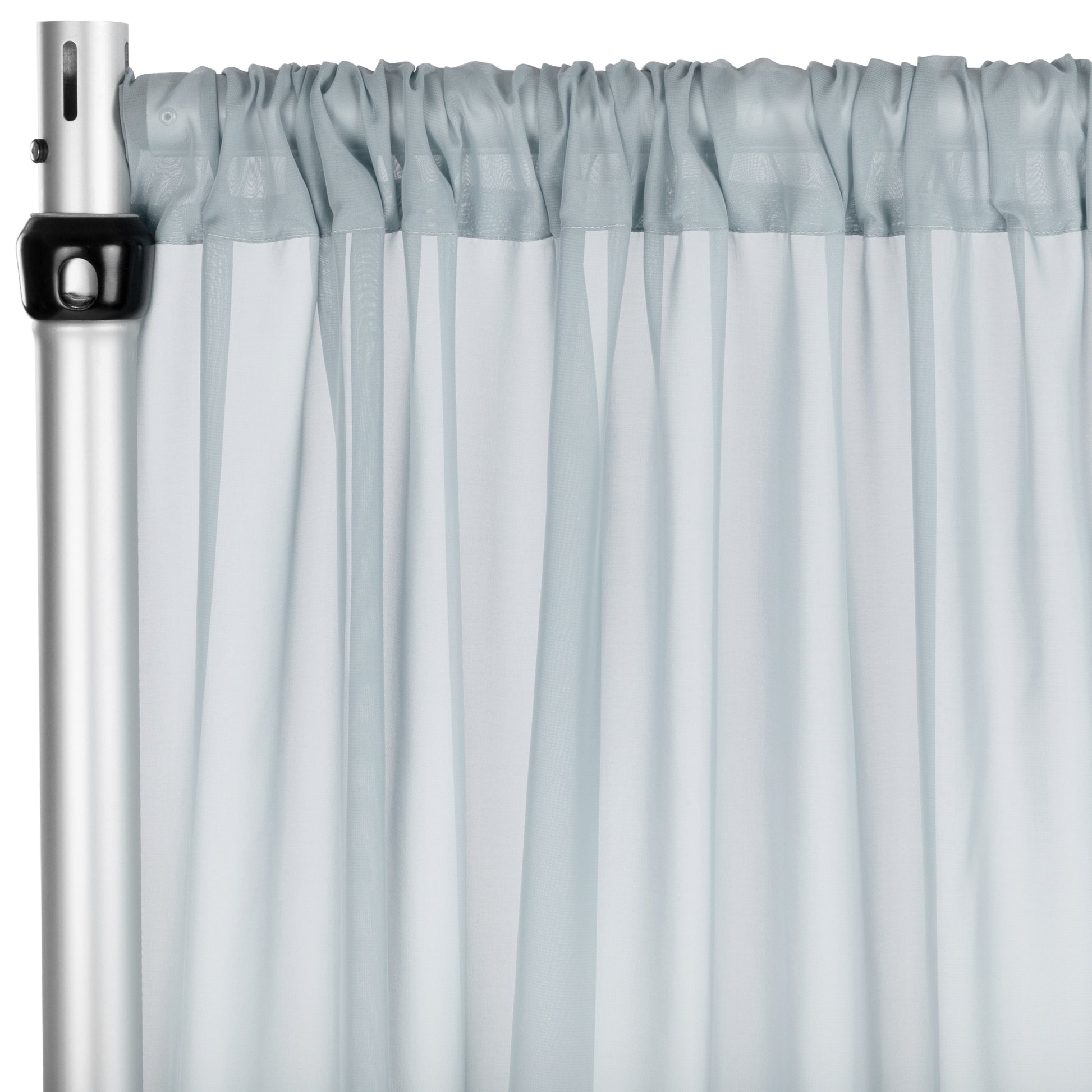 Chiffon Curtain Drape 12ft H x 58" W Panel - Dusty Blue - CV Linens
