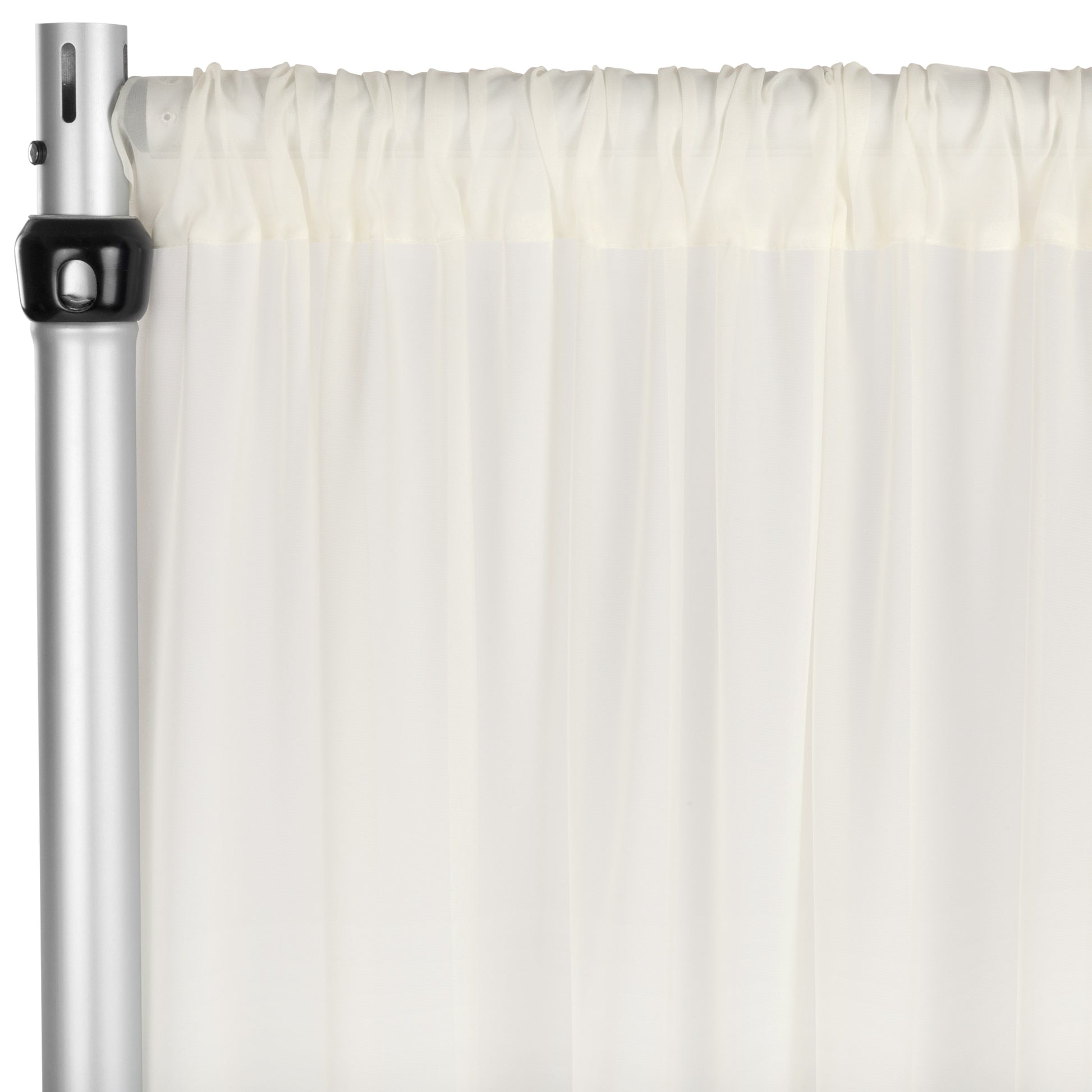 Chiffon Curtain Drape 14ft H x 58" W Panel - Ivory - CV Linens
