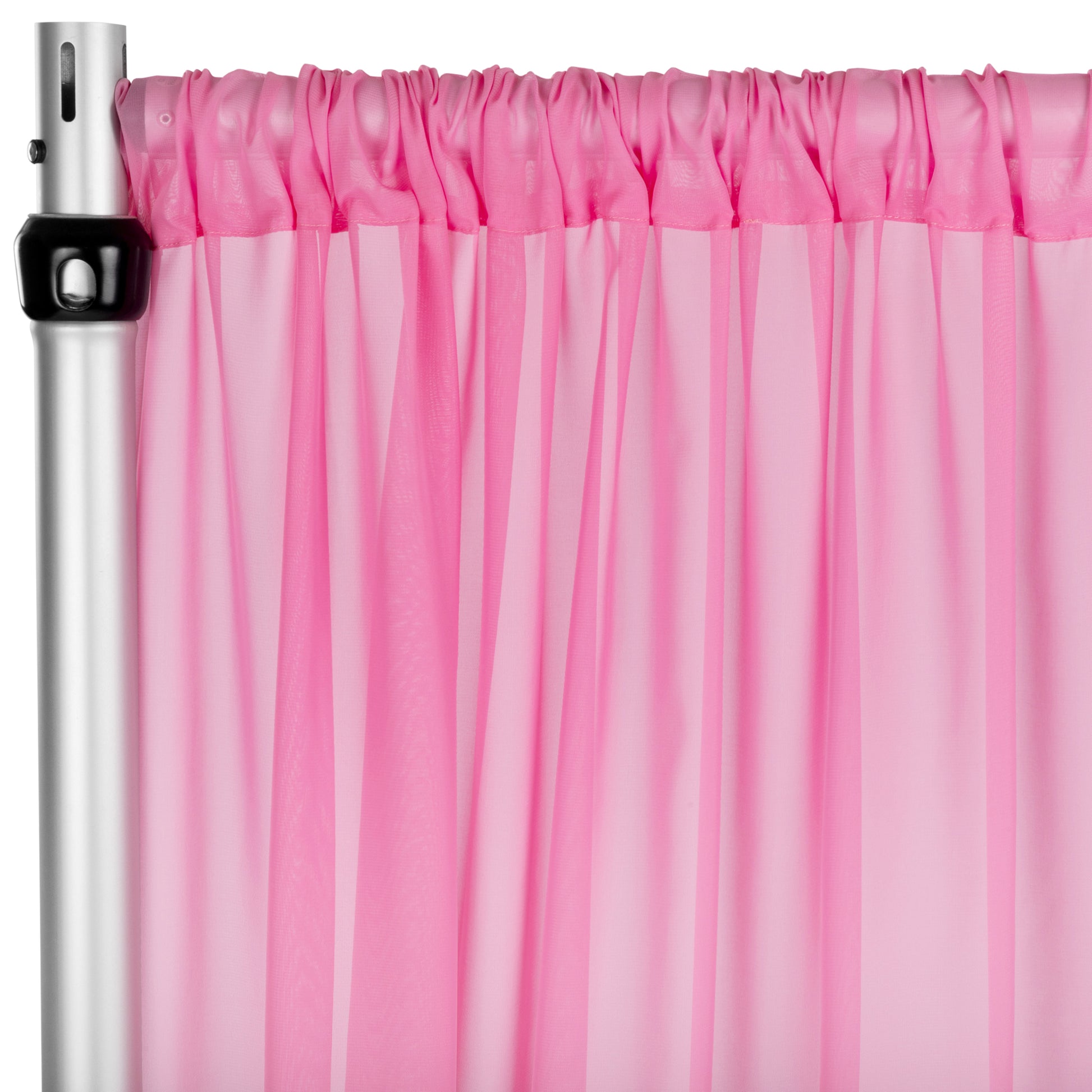 Chiffon Curtain Drape 10ft H x 58" W Panel - Pink - CV Linens