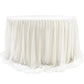 Chiffon Tulle Table Skirt Extra Long 57" x 17ft - Ivory & White - CV Linens