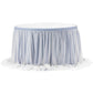 Chiffon Tulle Table Skirt Extra Long 17ft - Dusty Blue - CV Linens