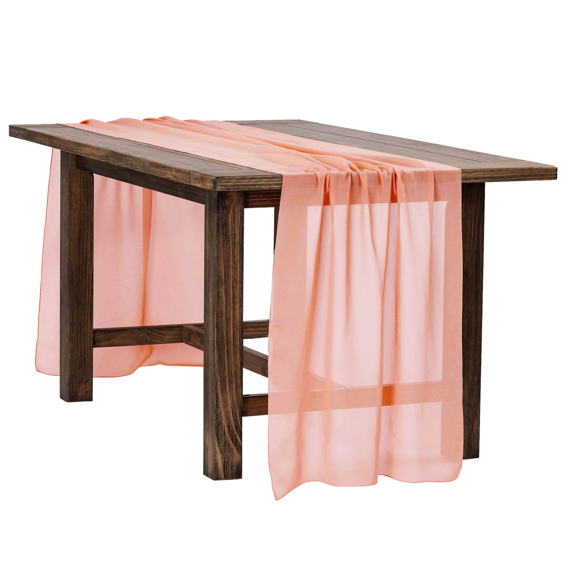 Linen Clubs Slub Cotton Table Runner in Coral Color with Linen Clubs Slub Cotton Table Runner in Coral Color with