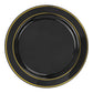 Classic Disposable Plastic Plates 40 pcs Combo Pack - Black Gold-Trimmed