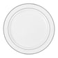 Classic Disposable Plastic Plates 40 pcs Combo Pack - White Silver-Trimmed