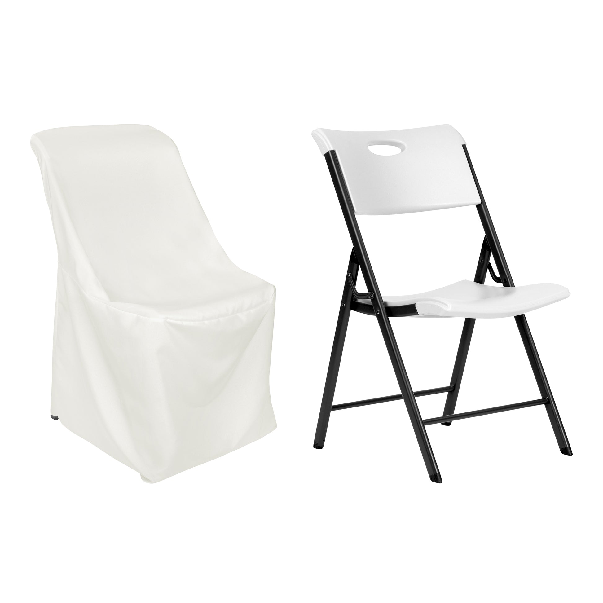 Contemporary LIFETIME folding chair Cover - Ivory - CV Linens
